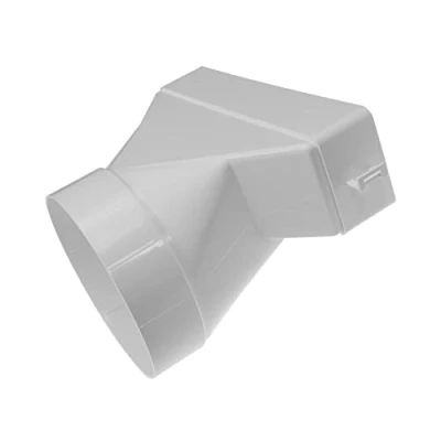 Imagen de Vent Systems 204 x 60 mm rectangular plana hasta Ø125 conector de conducto redondo entrada tubo horizontal corta Acoplamiento salida Calefacción refrigeración, conexión ventilación