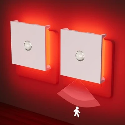 Imagen de Feliigo Luz Nocturna con Sensor de Movimiento, 2 Piezas Infantil Enchufe Regulable 3 Modos, Brillo Ajustables para Habitación Niños, Baño, Pasillo, Cocina, Escaleras