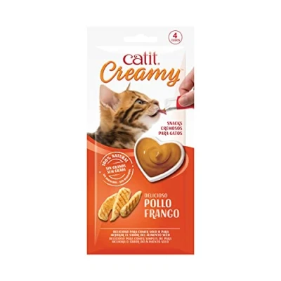 Imagen de Comida húmeda para Gatos Catit Creamy pollo, 1 bolsa con 4 tubos de 40gr en total