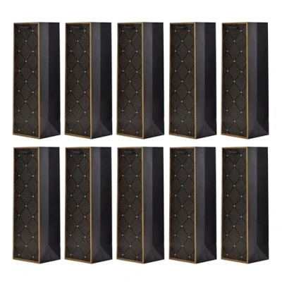 Imagen de 10 bolsas para botellas, de regalo vino, prosecco y champán 36 x 12 cm Azul oscuro Oro
