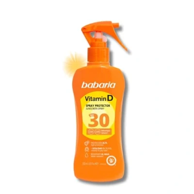 Imagen de Babaria Spray Solar Vitamina D Spf30 Crema 30 Cuerpo 200ml Bloqueador Con Protector Pistola Todo Tipo De Pieles