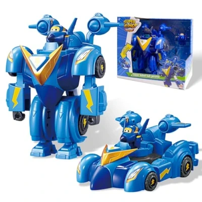 Imagen de Super Wings Title EU770353 Robot Suit Jerome, Figura Convertible, Aprox. 18 cm, 2 en 1 Traje de y Coche, Niño Juguete 3 4 5 6 7 8 9 10 Años Niña