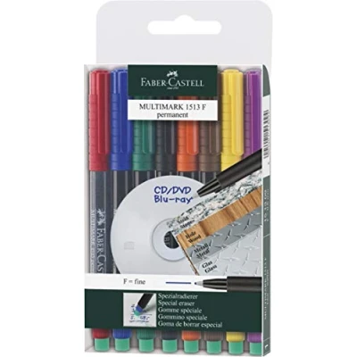 Imagen de Faber Castell 1513 09 MULTIMARK marcador permanente, grosor: F, estuche de 8