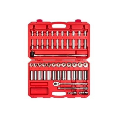 Imagen de TEKTON SKT25201 Juego de llaves vaso y trinquete 6 puntos 1/2 pulgada, 51 piezas (10 32 mm)