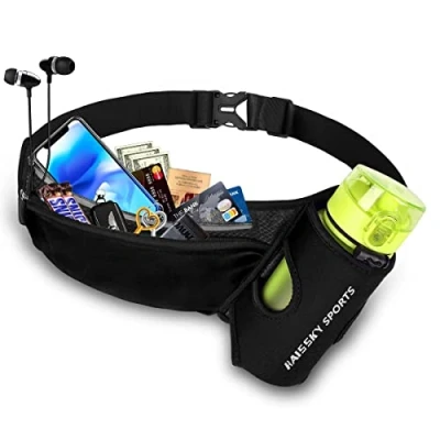 Imagen de HAISSKY Riñonera Running para Correr Deportiva Impermeable Multifuncional Bolso de Cintura con Portabotellas iPhone 15 14 13 12 11 Pro MAX,Galaxy S30 S20 Deportes o Viaje al Aire Libre 6,9&quot;