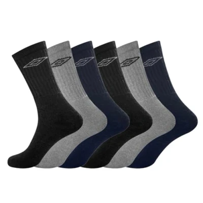 Imagen de Umbro Calcetines deportivos para hombre (paquete de 6 pares), Surtido, 9 12
