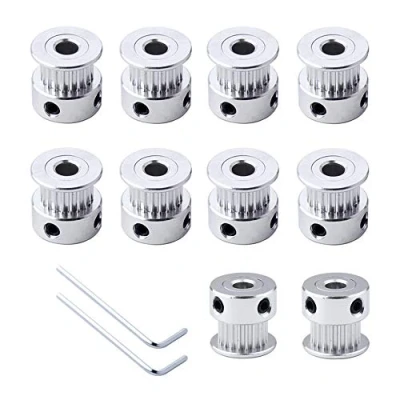Imagen de FULARR® 10Pcs Premium Aluminio GT2 Correa Dentada Polea, 20 Dientes 5mm Diámetro Sincronización para Impresora 3D 6mm Ancho