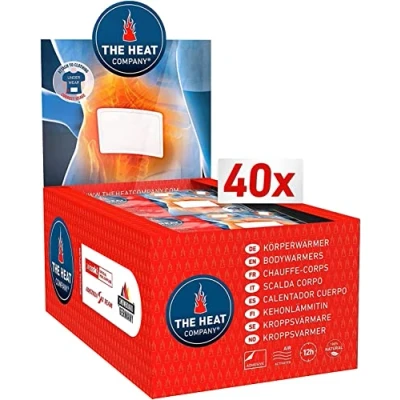 Imagen de THE HEAT COMPANY Calentador Cuerpo 40 Piezas Extra CÁLIDO Adhesivo Espalda y Cuello Caliente 12 Horas de Calor Acogedor instantáneo Activado por Aire Puro Natural