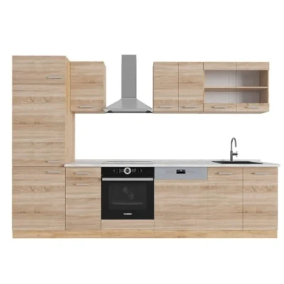 Imagen de Vicco Mueble de cocina &quot;R Line&quot;, Roble Sonoma/Goldkraft, 300 cm , ET Mármol