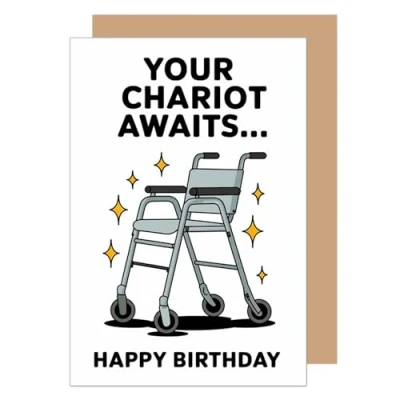 Imagen de Edition Seidel tarjeta de cumpleaños premium con sobre, felicitación, cumpleaños, feliz hombre, mujer, andador, humor divertido (G3694 SW024)