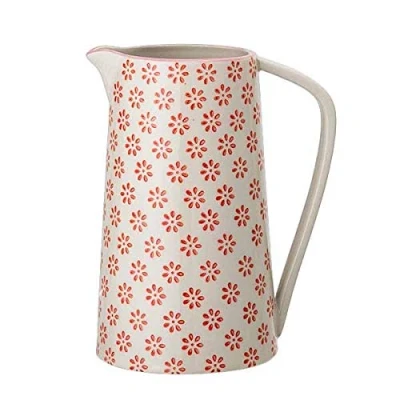 Imagen de BLOOMINGVILLE Jarrita de Leche Susie Jarra bricco Grande para Bebidas per Latte ø 10 H 17 cm, Rojo, Cerámica, Capacidad 800 ml