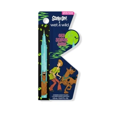 Imagen de Wet N Wild Scooby Doo Old Scholl Swag, Eye Liner Líquido con Pincel para Precisión, Semi Transparente, Modulable Acabado Micro Brillante una Mirada Brillante, Tono Zoinks