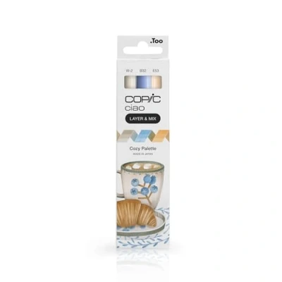 Imagen de COPIC Ciao LAYER &amp; MIX «Cozy Palette», set de rotuladores 3 colores diferentes, rotulador punta media y pincel.