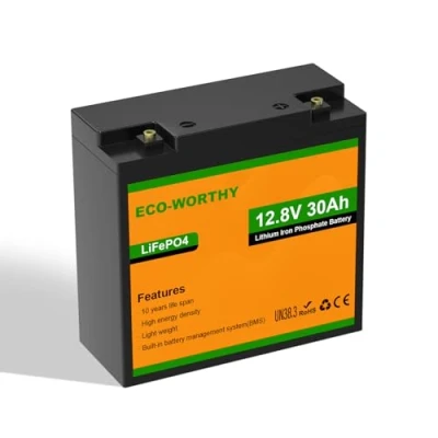 Imagen de ECO WORTHY bateria Litio 12V 30Ah con 25A BMS protección y MAX. 15000 ciclos,384Wh lifepo4 para Motor de Arrastre, sillas Ruedas eléctricas,Scooters eléctricos, Barco.