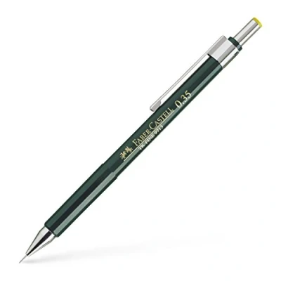 Imagen de Faber Castell B 136300 Portaminas TK Fine con goma de borrar y 3 minas finas, graduación HB, trazo 0.3 mm, color verde