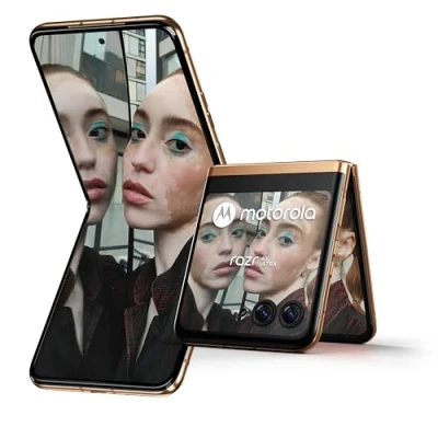 Imagen de Motorola Razr 40 Ultra Teléfono Inteligente, 8/256Gb, Procesador Snapdragon 8+ Gen1, Plegable, Cámara Flex View, Batería 3800 Mah, Carga Rápida de 33 W, Dual Sim/Esim, Peach Fuzz, Versión ES y PT