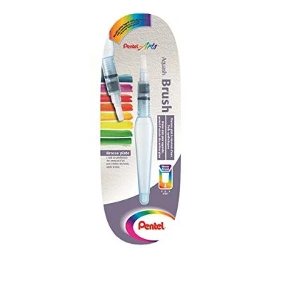 Imagen de Pentel XFRH/1 MH Blister Pincel de Agua con depósito para líquidos. Punta Plana, Transparente, Plano/Medio