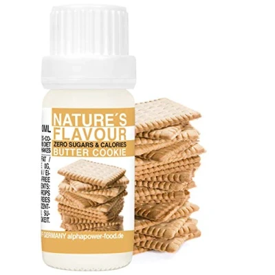 Imagen de ALPHAPOWER FOOD Aromas alimentarios por repostería y bebidas I 10ml Vegano, Galleta de mantequilla 100% naturales con Sabor Premium saborizante sin azucar Flavdrops, Flavor Drops liquida
