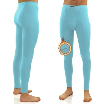 Imagen de Sesto Senso Calzoncillos Largos 100% Algodón Pantalón Invierno Térmico Hombre 3XL Azul Claro