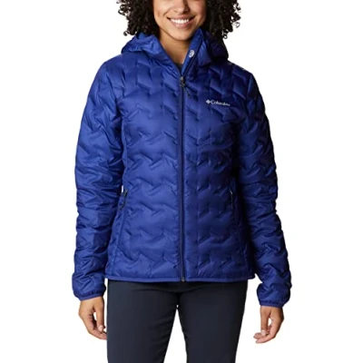 Imagen de Columbia Delta Ridge Down Hooded Jacket, Chaqueta De Plumas Acolchada Con Capucha Mujer, Dark Sapphire, XS