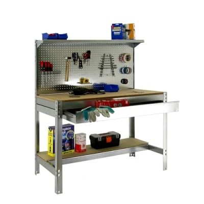 Imagen de Simon Rack Banco de Trabajo Taller, Capacidad Carga 600 kg, 1445x1510x610 mm, Mesa Trabajo, 1 Cajón, Galvanizado/Madera BT3