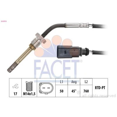 Imagen de Sensor, temp. gas escape FACET 22.0313