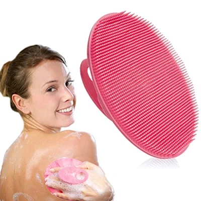 Imagen de INNERNEED Cepillo de limpieza corporal silicona suave, exfoliante suave y masaje para todo tipo piel (rosa)