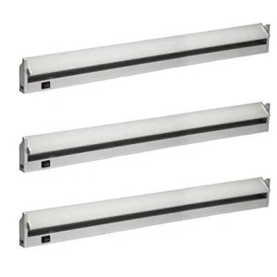 Imagen de Oktaplex 3x Luminaria bajo armario cocina Regleta LED 1200lm Alu 15W 230 V blanco neutro 4000K 90cm orientable Rota con interruptor