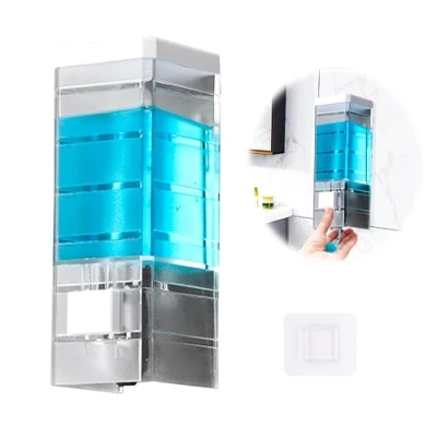Imagen de Dispensador Jabon Ducha Pared,Dispensador de Pared,Dosificador Sin Taladrar para Champú, JabóN Corporal, Manos, Desinfectante,Dispensador Gel y Champu