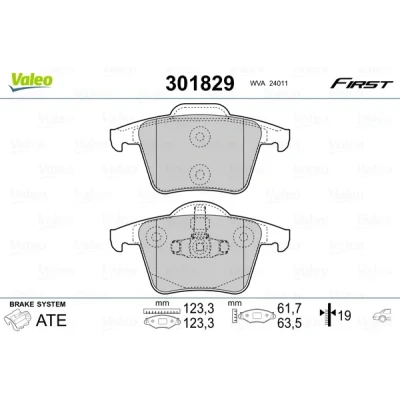 Imagen de VALEO 301829 Juego de pastillas freno FIRST Eje trasero excl. contacto avisador desgaste Chapa antichirridos VOLVO: XC90 I
