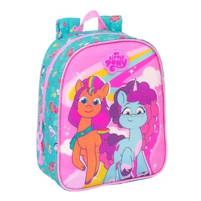 Imagen de Safta MY LITTLE PONY MAGIC Mochila Infantil, Niño, Escolar, Adaptable a Carro, Ideal para Guardería, Cómoda y Versátil, Calidad Resistencia, 22x10x27 cm, Color Rosa/turquesa