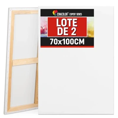 Imagen de Zenacolor Lienzo para Pintar 70x100 Set de 2 Lienzos sin Ácido Apto Todo Tipo Pintura sobre