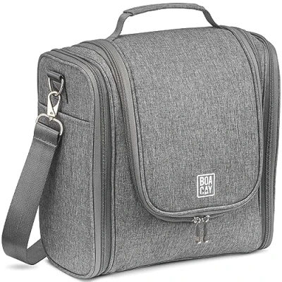Imagen de BOACAY Neceser Grande para Mujer y Hombre, Bolsa de Aseo Colgante, Bolso Baño Viaje, Organizador Maquillaje, Kit Cosméticos, Accesorios (X Large) Wine Red