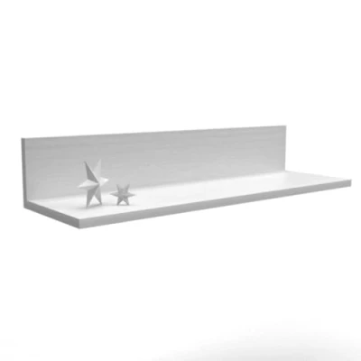 Imagen de Mama Store Estante de Pared 70 cm en Forma L, Blanco ártico, x 22 13