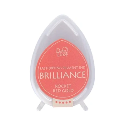 Imagen de Tsukineko Brilliance Dew Drop Almohadilla de Tinta, Color Dorado, Rocket Oro Rojo, Talla única