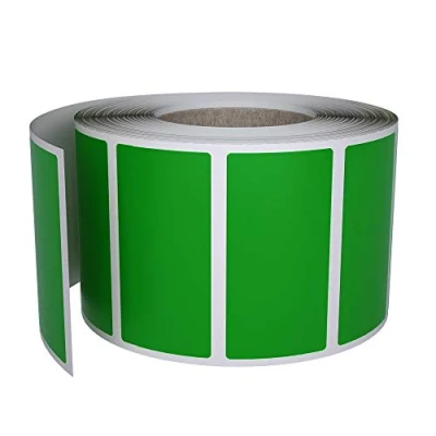 Imagen de Royal Green Rollo de 500 Etiquetas Adhesivas Verdes Rectangulares (4 x 1,9 cm) Pegatinas para Escribir en Superficie (40 19 mm)
