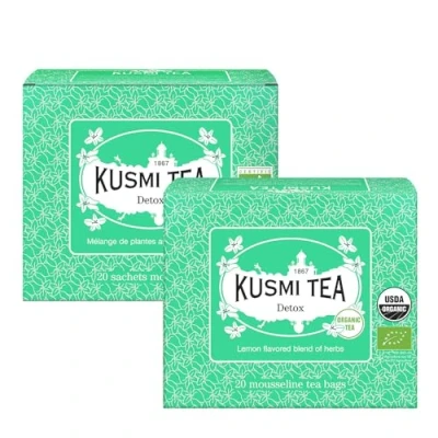 Imagen de Kusmi Tea Juego de 2 Cajas Té Detox 100% Orgánico Mezcla Verde, Mate y Limón Disfrutar Caliente o con Hielo 2x20 Bolsitas