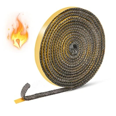 Imagen de Cinta de Sellado para Chimenea, Junta Refractaria Cuerda Fibra Vidrio Resistente al Calor Hasta 500 C Estufa Leña Chimenea (3mm x 10mm 3m)