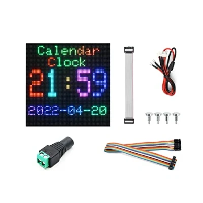 Imagen de Waveshare RGB Full Color LED Matrix Panel Display 64x64 Pixels 3mm Pitch Screen for Raspberry Pi, Arduino,4096 Individual Leds