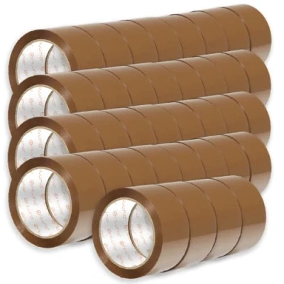 Imagen de OFITURIA Cinta de Embalar, Adhesiva Marrón, para Embalaje Cajas Mudanza y Envíos, Precinto Embalar Seguro Resistente (50mmx66m, 36 cintas)