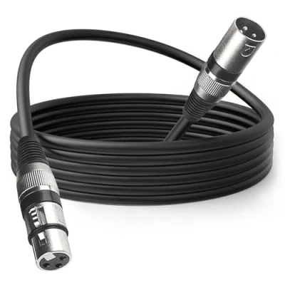 Imagen de Cable Dmx 3m para Luces Xlr Macho Hembra 3 Pines Micrófono Xlr, Alargador Canon Cables de Cabeza Movil o Focos Escenario Led, Conexiones Mezclador Audio Microfono