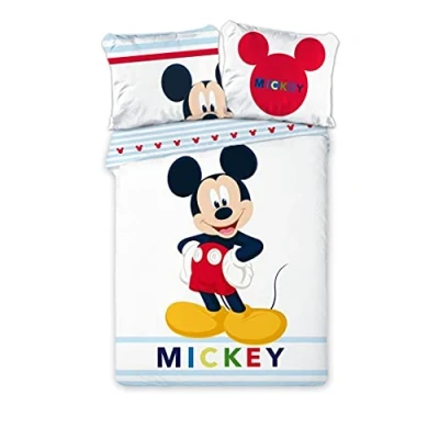 Imagen de Disney nordica Mickey Cama 90cm Algodon Juegos de sábanas y Fundas Almohada Infantiles, Multicolor, Único