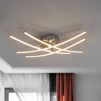Imagen de LED lámpara de techo &#039;Yael&#039; (Moderno) en Plateado hecho Metal e.o. para Cocina Lindby LED, plafón