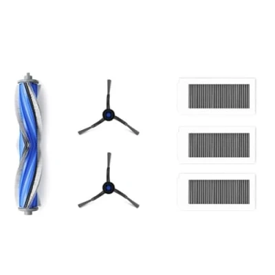 Imagen de ECOVACS Kit de repuesto estándar para robot aspirador Deebot X5 OMNI/X5 PRO OMNI, 1 cepillo principal antienredos, 2 cepillos laterales, 3 filtros antibacterianos, accesorios originales