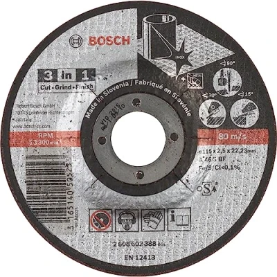 Imagen de Bosch 2 608 602 388 Disco de corte 3 en 1 A 46 S BF, 115 mm, 2,5 mm (pack 1)