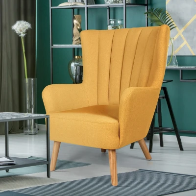 Imagen de Sillón Vidal 1 plaza tela amarilla Menzzo
