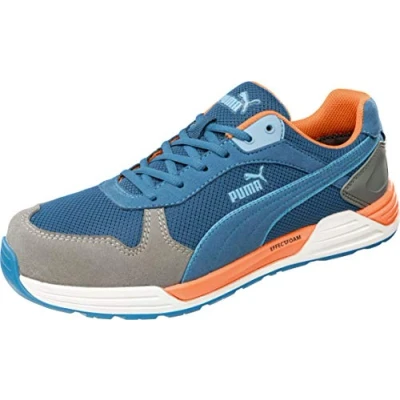 Imagen de Puma Safety Frontside Low S1P ESD HRO SRC Zapatos de seguridad para hombre (puntera fibra vidrio, antideslizantes, resistentes al calor, sin metal), color Azul, talla 41 EU