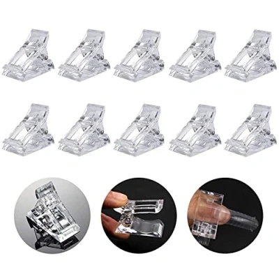 Imagen de 10 Pinzas de Uñas Polígel Transparente Clip para Gel Poliéster Clips Gel，Herramienta Manicura arte la Construcción Rápida