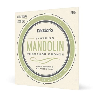 Imagen de D&#039;Addario Mandolin Strings Phosphor Bronze For 8 String Warm, Bright, Balanced Tone EJ75 Medium/Heavy, 11.5 41