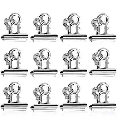Imagen de Bulldog Binder Clips, 50 Pcs Paper Clips Clamps, 22mm Plata de Metal Utilizado para Imágenes, Oficina y Cocina (Plata)